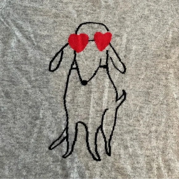 NEW J. Crew Dog With Heart Eyes Merino Wool Blend Intarsia Sweater Womens Medium - Picture 4 of 10